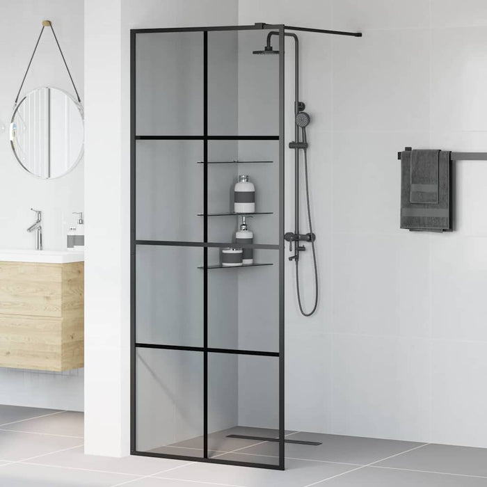 Zid de duș walk-in Negru 80 x 195 cm sticlă securizată - WALTI WALTI