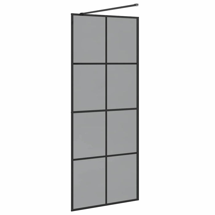 Zid de duș walk-in Negru 80 x 195 cm sticlă securizată - WALTI WALTI