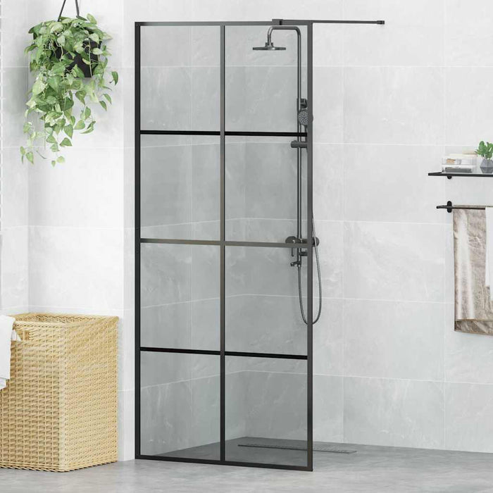 Zid de duș walk-in Negru 90 x 195 cm sticlă securizată - WALTI WALTI