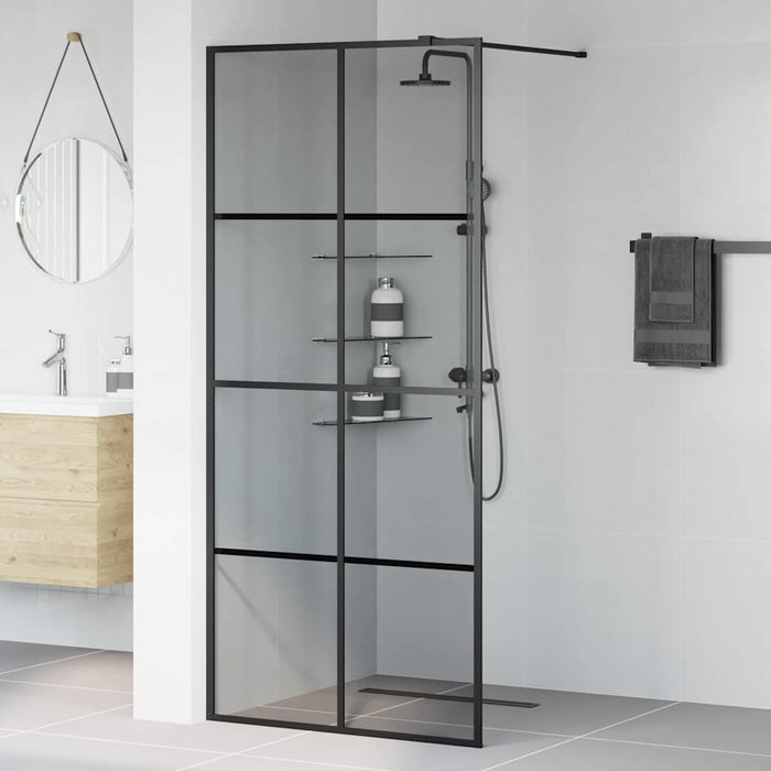 Zid de duș walk-in Negru 90 x 195 cm sticlă securizată - WALTI WALTI