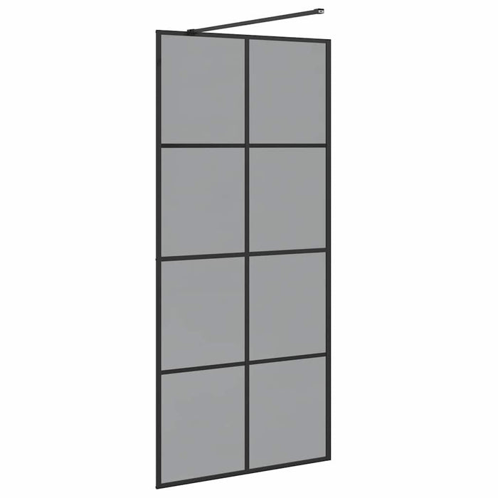 Zid de duș walk-in Negru 90 x 195 cm sticlă securizată - WALTI WALTI