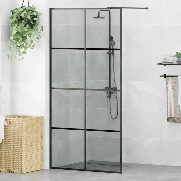 Zid de duș walk-in Negru 100 x 195 cm sticlă securizată - WALTI WALTI