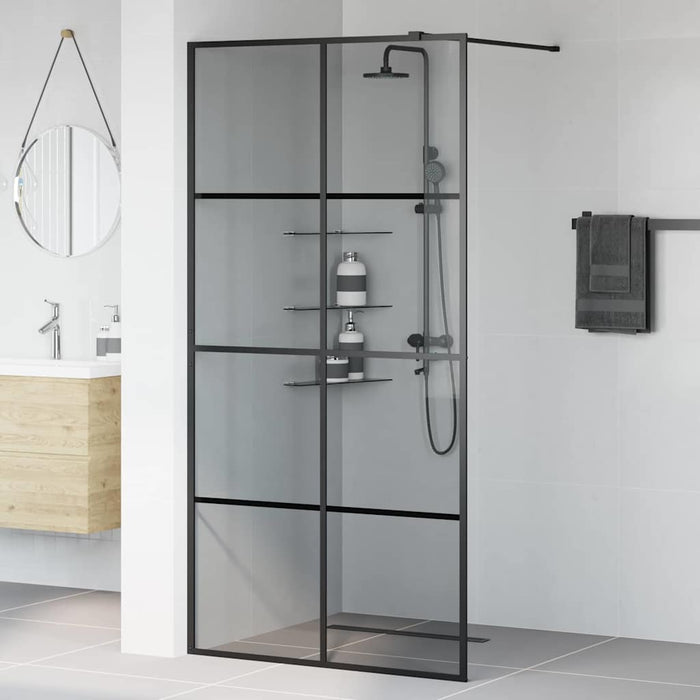 Zid de duș walk-in Negru 100 x 195 cm sticlă securizată - WALTI WALTI