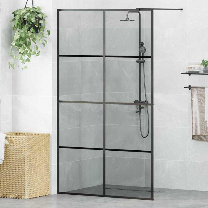 Zid de duș walk-in Negru 115 x 195 cm sticlă securizată - WALTI WALTI