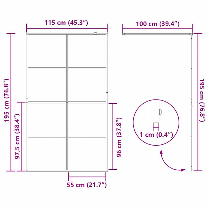 Zid de duș walk-in Negru 115 x 195 cm sticlă securizată - WALTI WALTI