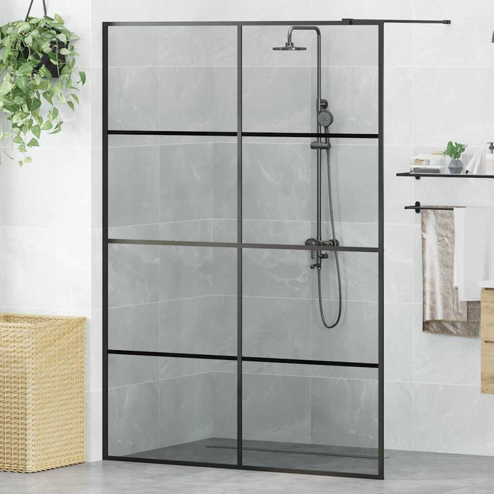 Zid de duș walk-in Negru 140 x 195 cm sticlă securizată - WALTI WALTI