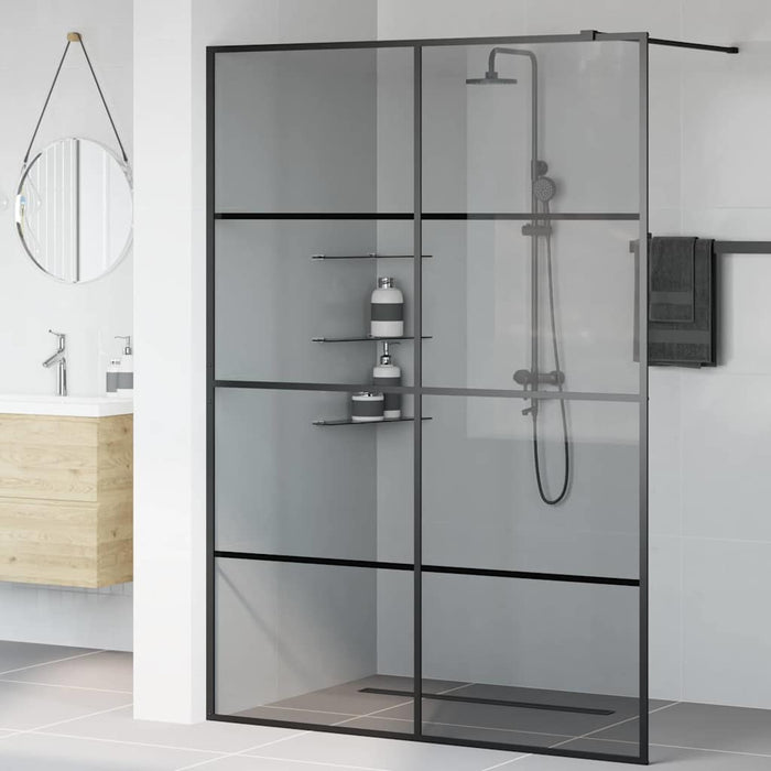 Zid de duș walk-in Negru 140 x 195 cm sticlă securizată - WALTI WALTI