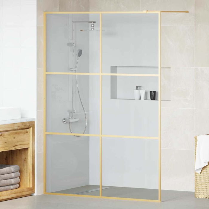 Zid de duș walk-in Auriu 140 x 195 cm sticlă securizată - WALTI WALTI