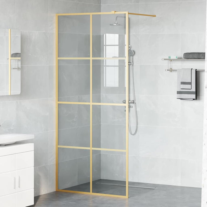 Zid de duș walk-in Auriu 90 x 195 cm sticlă securizată - WALTI WALTI