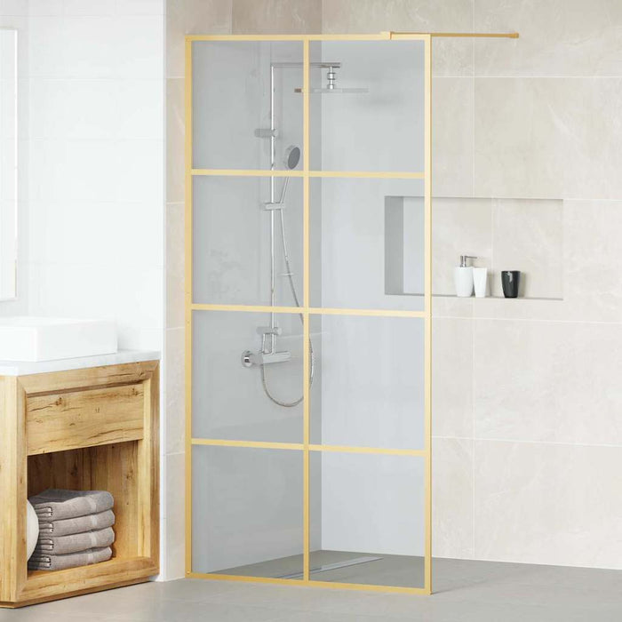 Zid de duș walk-in Auriu 100 x 195 cm sticlă securizată - WALTI WALTI