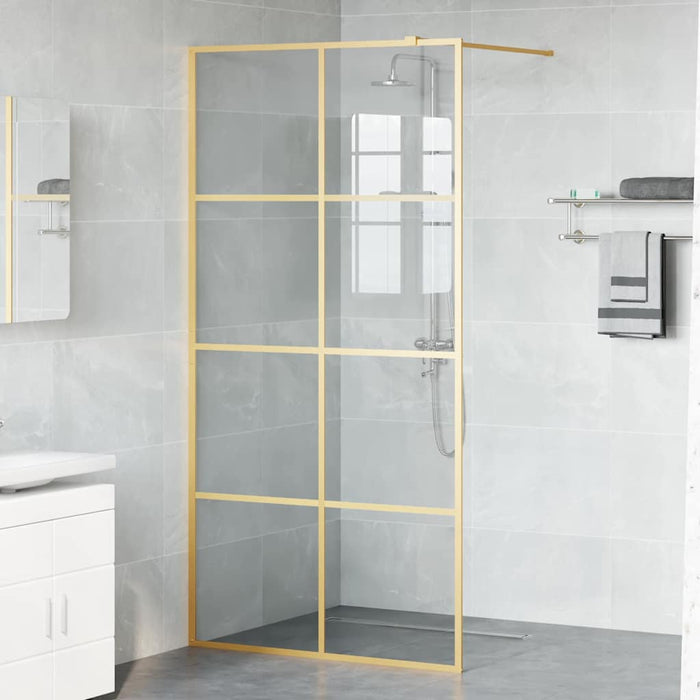 Zid de duș walk-in Auriu 100 x 195 cm sticlă securizată - WALTI WALTI
