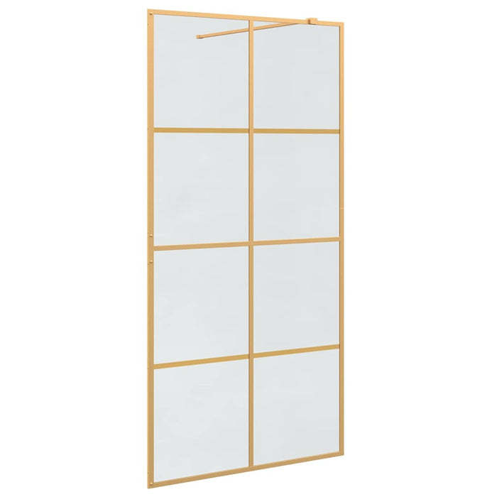 Zid de duș walk-in Auriu 100 x 195 cm sticlă securizată - WALTI WALTI