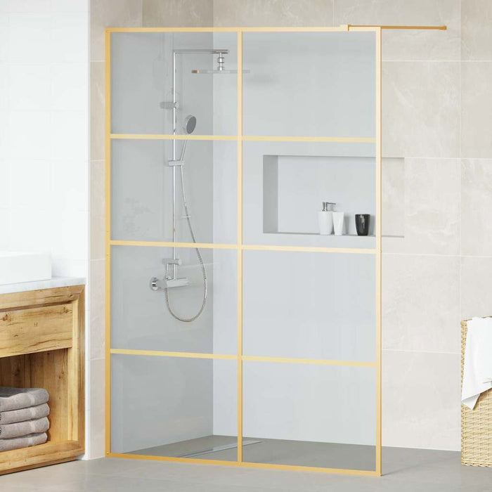 Zid de duș walk-in Auriu 140 x 195 cm sticlă securizată - WALTI WALTI