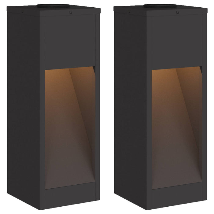 Lampa de parcurs LED solar 2 pcs Negru Oțel laminat la rece - WALTI WALTI