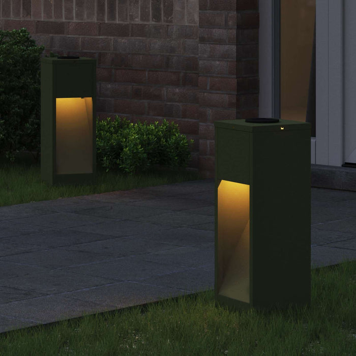 Lampa de parcurs LED solar 2 pcs Verde măsliniu - WALTI WALTI