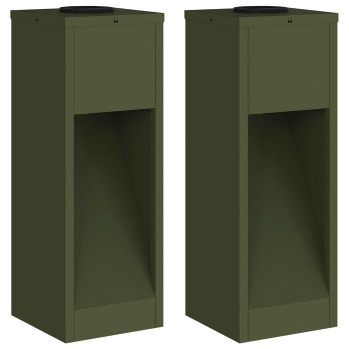 Lampa de parcurs LED solar 2 pcs Verde măsliniu - WALTI WALTI
