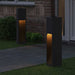 Lampa de parcurs LED solar 2 pcs Negru Oțel laminat la rece - WALTI WALTI