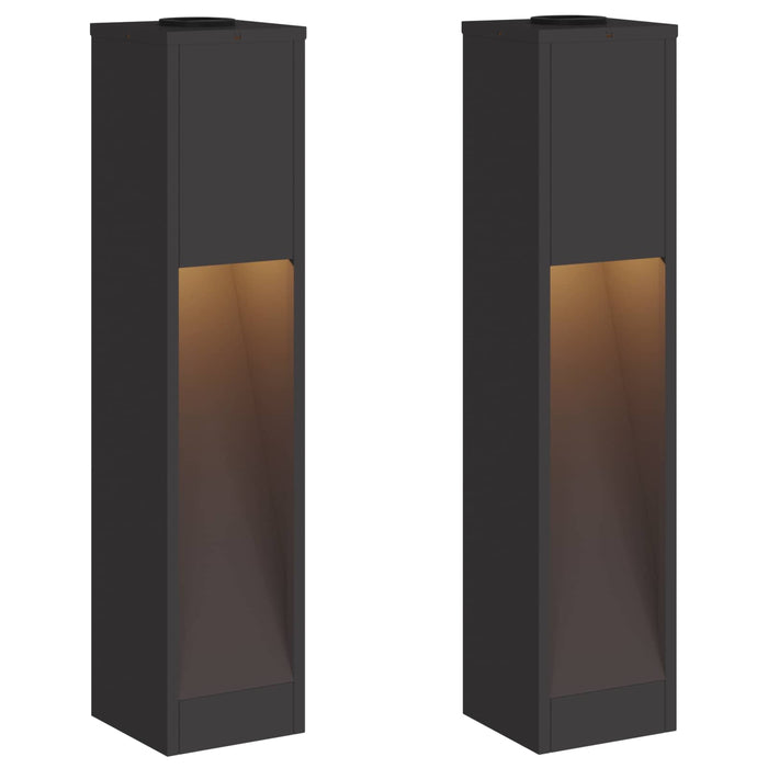 Lampa de parcurs LED solar 2 pcs Negru Oțel laminat la rece - WALTI WALTI