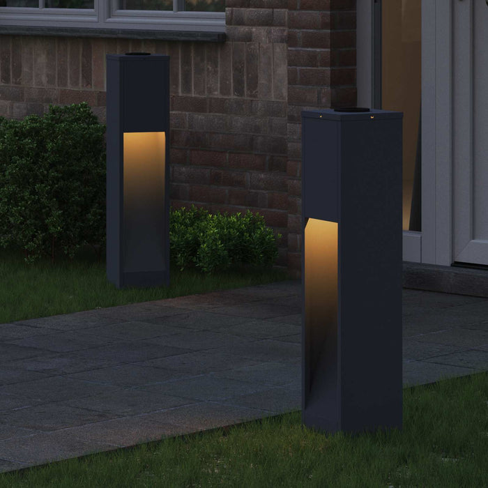 Lampa de parcurs LED solar 2 pcs Antracit Oțel laminat la rece - WALTI WALTI