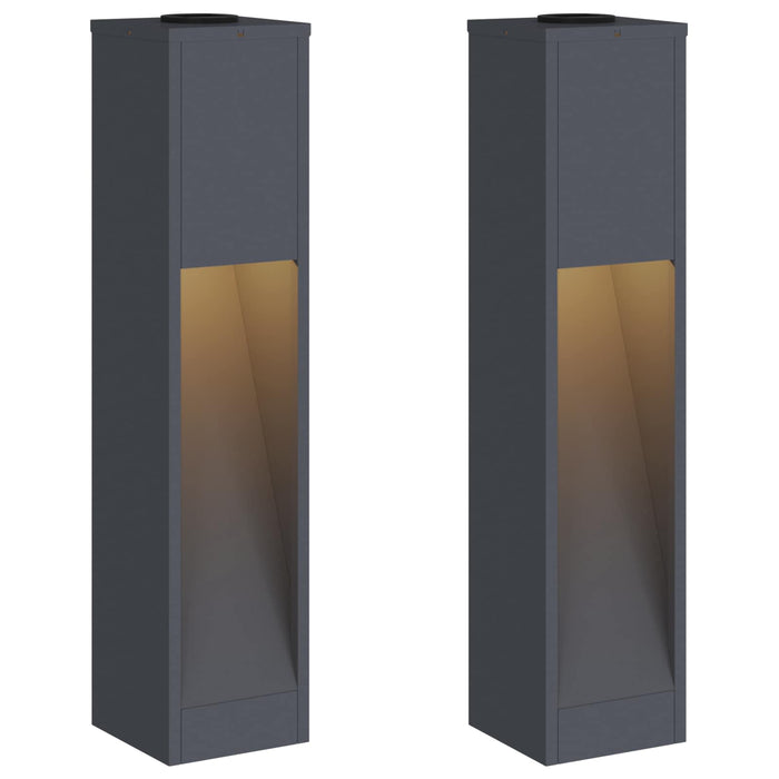 Lampa de parcurs LED solar 2 pcs Antracit Oțel laminat la rece - WALTI WALTI