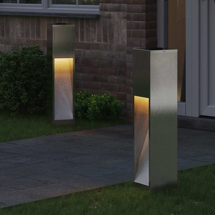 Lampa de parcurs LED solar 2 pcs Oţel inoxidabil - WALTI WALTI