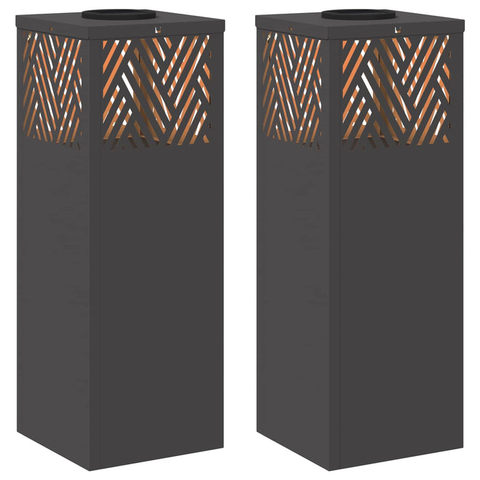 Lumină LED Solară pentru Alei 2 pcs Negru Oțel laminat la rece - WALTI WALTI