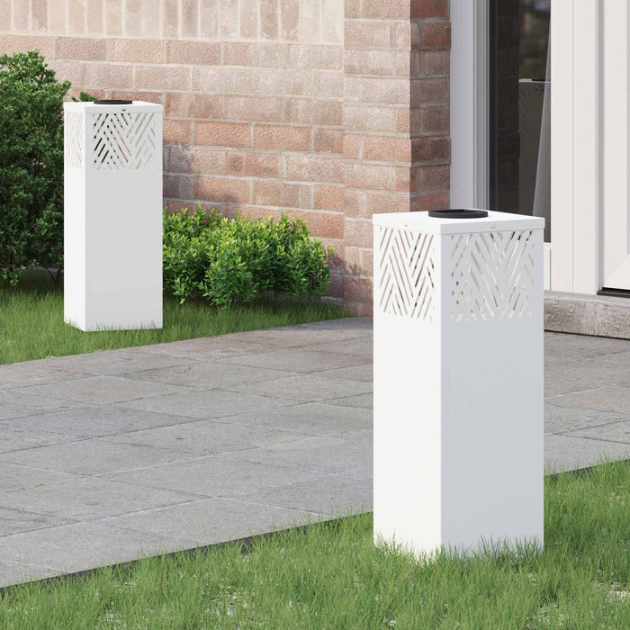 Lumină LED Solară pentru Alei 2 pcs Alb Oțel laminat la rece - WALTI WALTI
