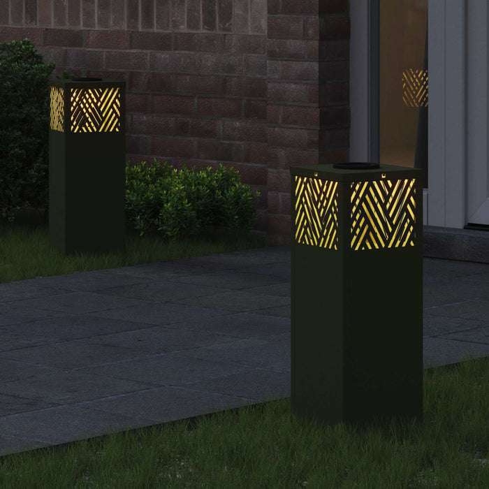 Lumină LED Solară pentru Alei 2 pcs Verde măsliniu - WALTI WALTI