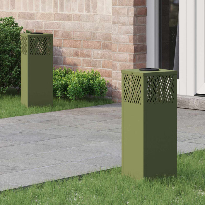 Lumină LED Solară pentru Alei 2 pcs Verde măsliniu - WALTI WALTI