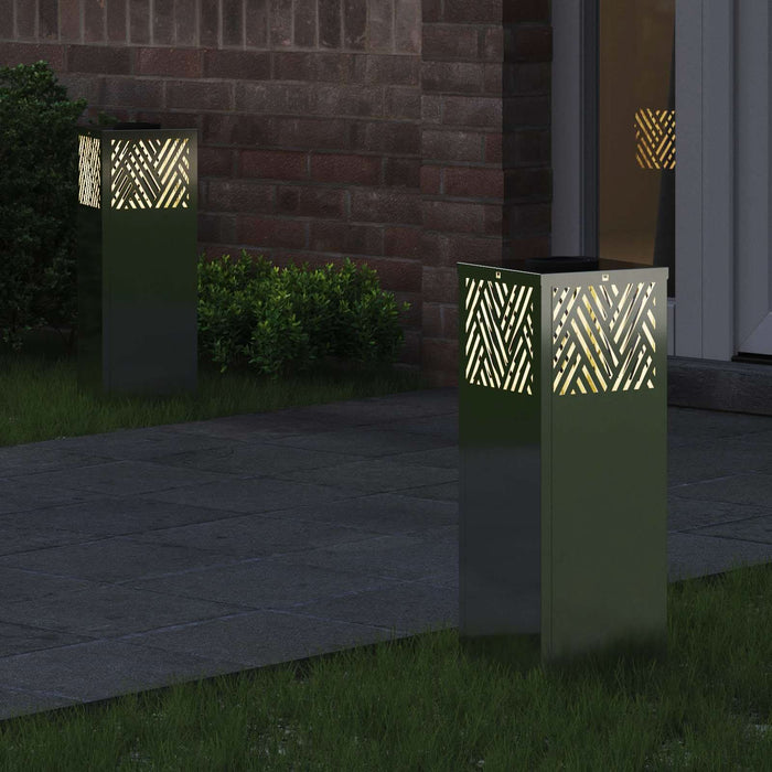 Lumină LED Solară pentru Alei 2 pcs Galvanizat Galvanizat - WALTI WALTI