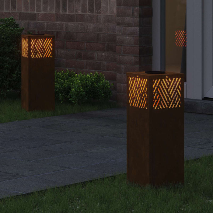 Lumină LED Solară pentru Alei cu lumini cu baterie 2 pcs Bronz - WALTI WALTI