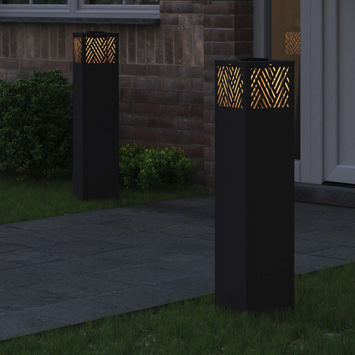 Lumină LED Solară pentru Alei 2 pcs Negru Oțel laminat la rece - WALTI WALTI