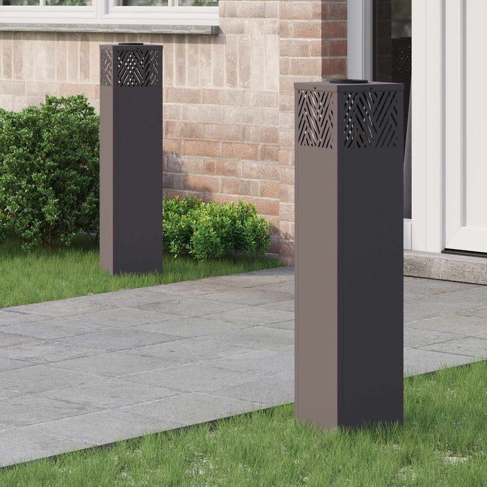 Lumină LED Solară pentru Alei 2 pcs Negru Oțel laminat la rece - WALTI WALTI