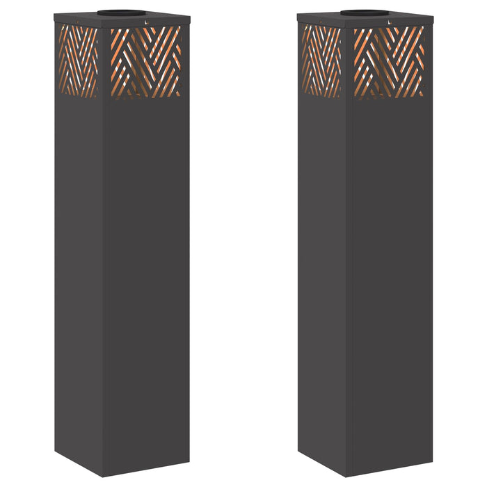 Lumină LED Solară pentru Alei 2 pcs Negru Oțel laminat la rece - WALTI WALTI