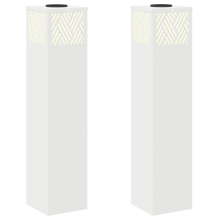 Lumină LED Solară pentru Alei 2 pcs Alb Oțel laminat la rece - WALTI WALTI