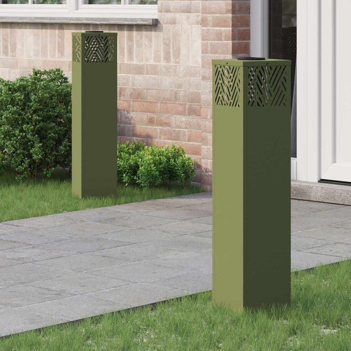 Lumină LED Solară pentru Alei 2 pcs Verde măsliniu - WALTI WALTI