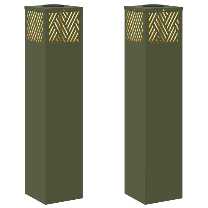 Lumină LED Solară pentru Alei 2 pcs Verde măsliniu - WALTI WALTI