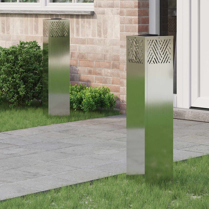 Lumină LED Solară pentru Alei 2 pcs Galvanizat Galvanizat - WALTI WALTI