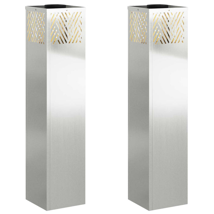 Lumină LED Solară pentru Alei 2 pcs Galvanizat Galvanizat - WALTI WALTI