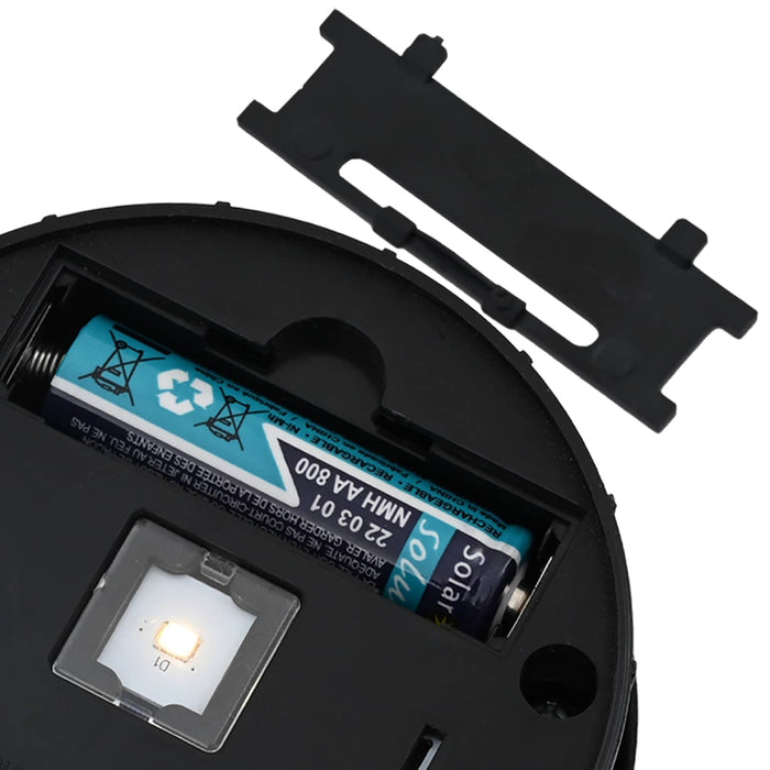 Lumină LED Solară pentru Alei 2 pcs Negru Oțel laminat la rece - WALTI WALTI