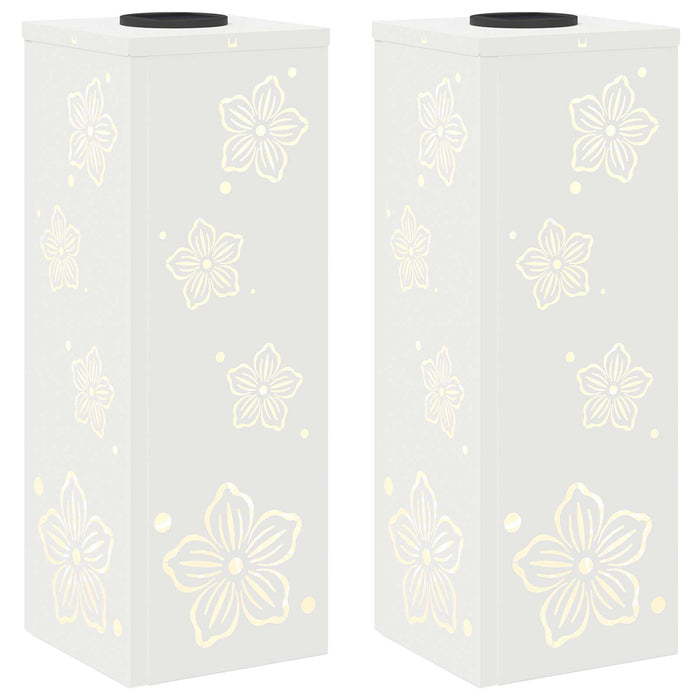 Lumină LED Solară pentru Alei 2 pcs Alb Oțel laminat la rece - WALTI WALTI