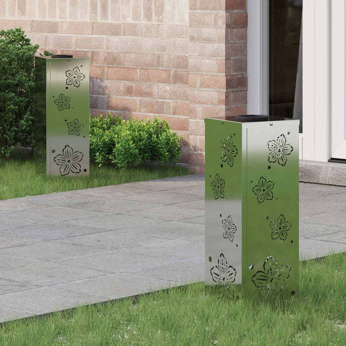 Lumină LED Solară pentru Alei 2 pcs Argintiu Oțel galvanizat - WALTI WALTI