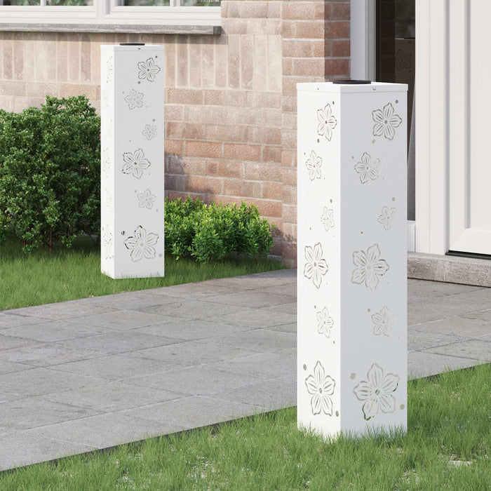 Lumină LED Solară pentru Alei 2 pcs Alb Oțel laminat la rece - WALTI WALTI