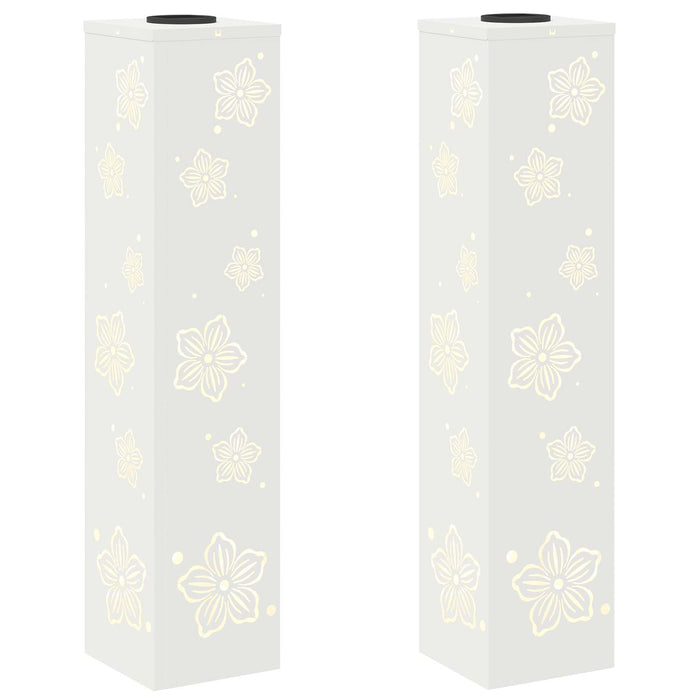Lumină LED Solară pentru Alei 2 pcs Alb Oțel laminat la rece - WALTI WALTI