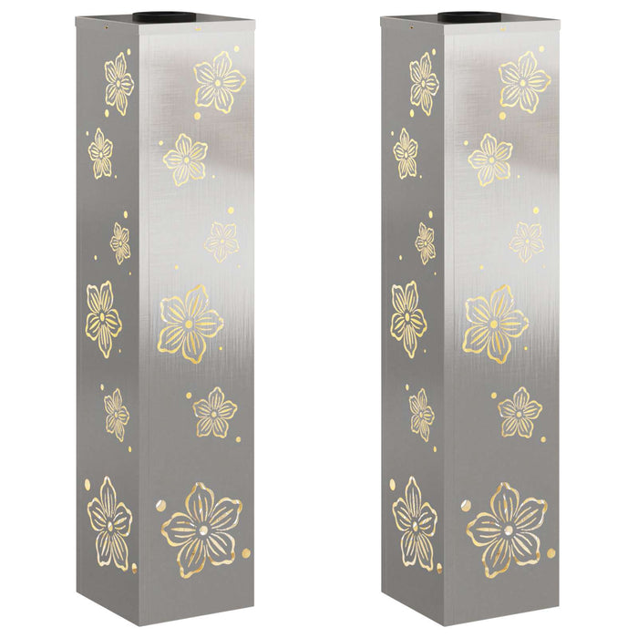 Lumină LED Solară pentru Alei 2 pcs Argintiu Oţel inoxidabil - WALTI WALTI