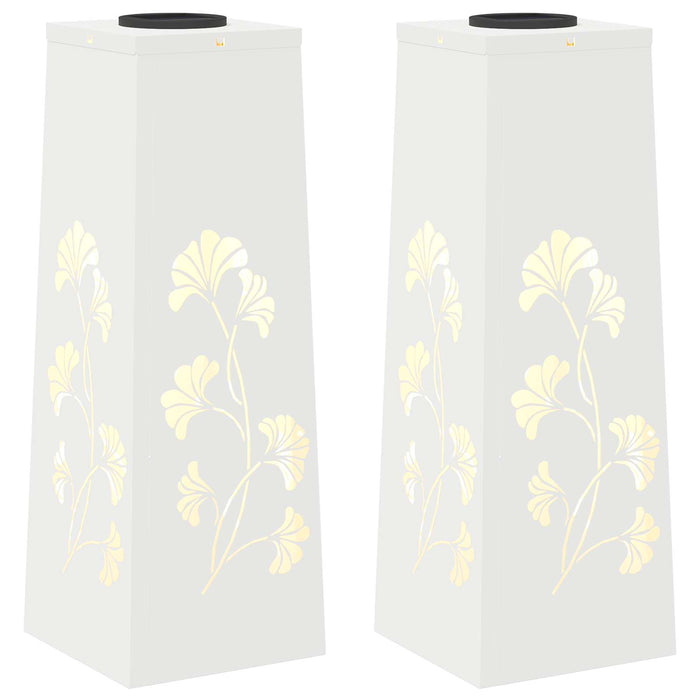 Lumină LED Solară pentru Alei 2 pcs Alb Oțel laminat la rece - WALTI WALTI