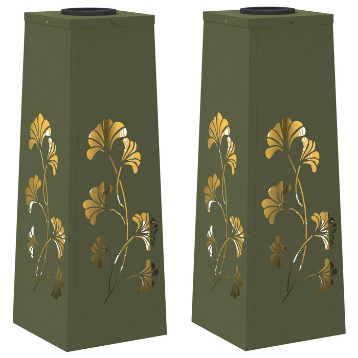Lumină LED Solară pentru Alei 2 pcs Verde măsliniu - WALTI WALTI