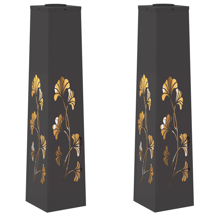 Lumină LED Solară pentru Alei 2 pcs Negru Oțel laminat la rece - WALTI WALTI