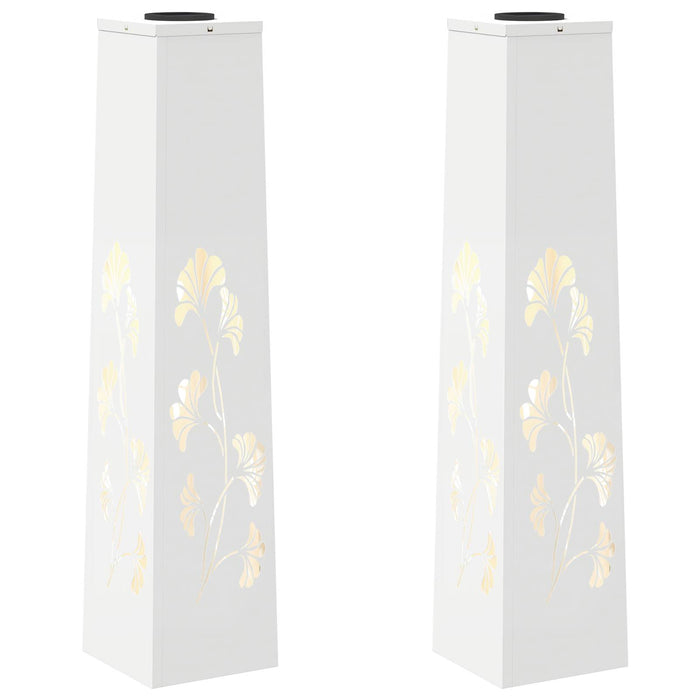 Lumină LED Solară pentru Alei 2 pcs Alb Oțel laminat la rece - WALTI WALTI