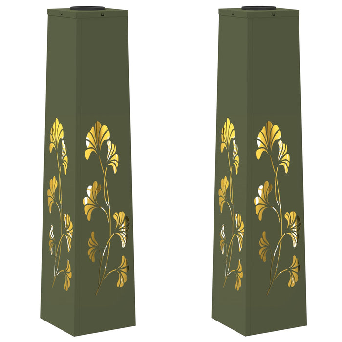 Lumină LED Solară pentru Alei 2 pcs Verde măsliniu - WALTI WALTI